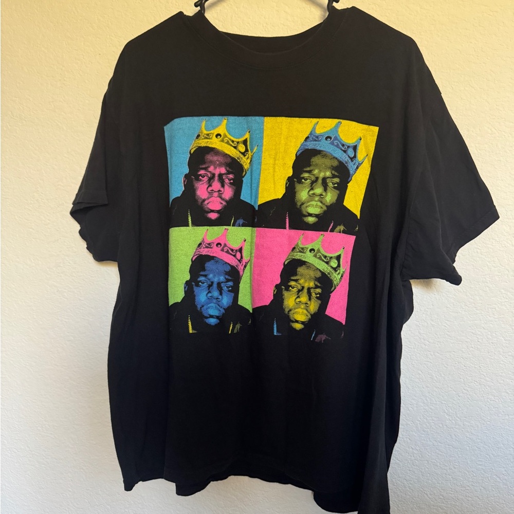 Black Graphic T-Shirt with Colorful Pop Art Design